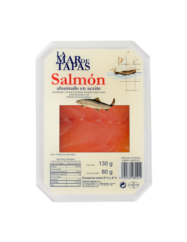 Salmón ahumado en aceite, tarrina de 130g