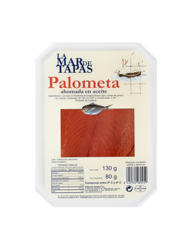 Palometa ahumada en aceite, tarrina de 130g